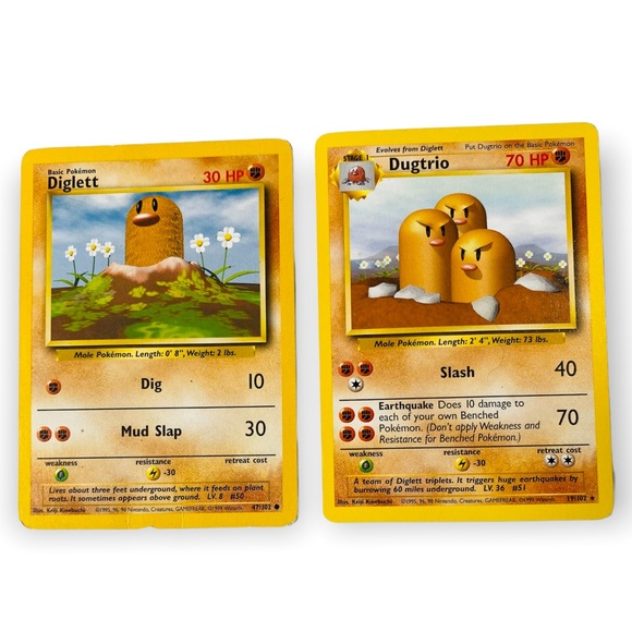 Pokemon | Other | Diglet 912 Dugtrio 47102 1999 Pokemon Cards | Poshmark
